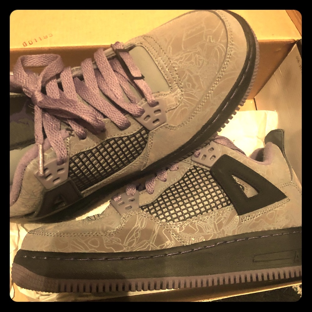 Jordan retro 4s purple an grey